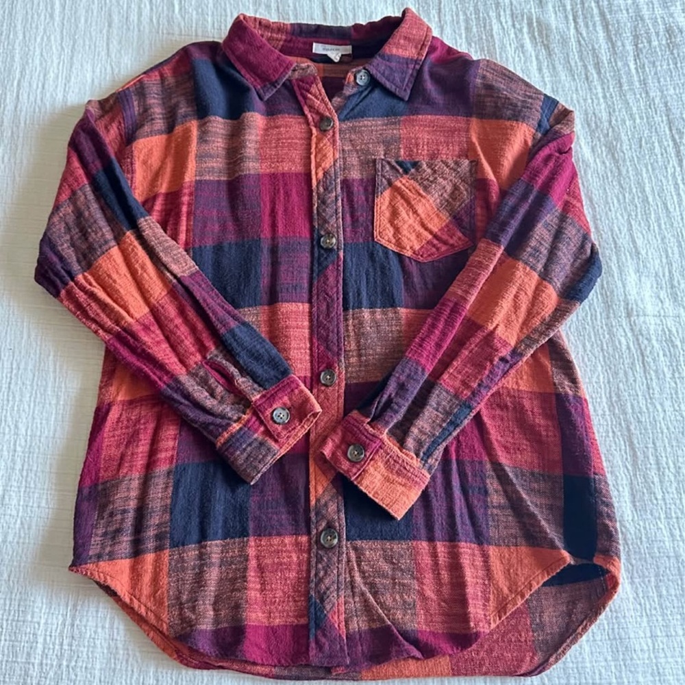 Plaid Button-Up Top